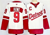 Men's Detroit Red Wings #9 Gordie Howe White Red 2024-25 With C Patch Stitched Jersey,baseball caps,new era cap wholesale,wholesale hats